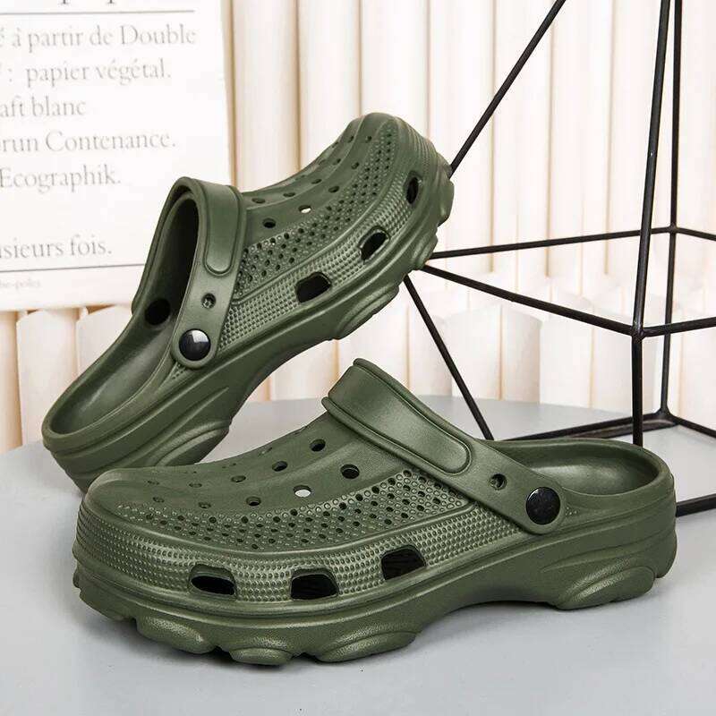 Kidmi Fashion Garden Casual Breathable Clogs Slippers Home Men Holes Summer Soft Vacation Shower Shoes