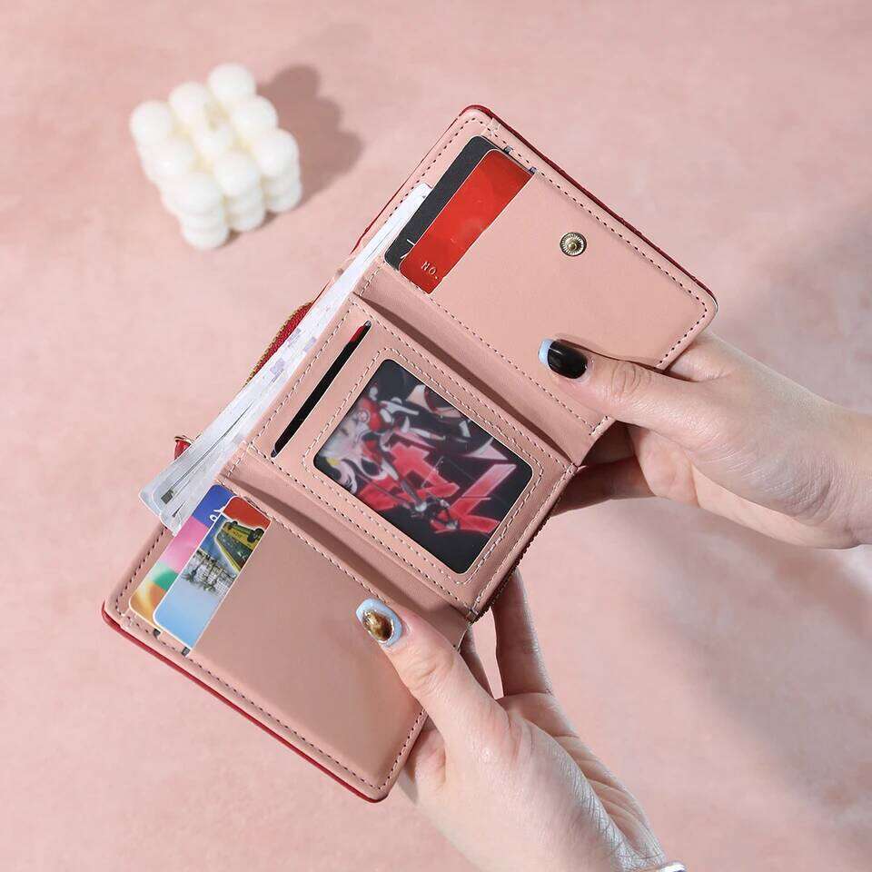 Women's Short Embroidered Love ZeroWallet Zipper Buckle Large Capacity CardBag Versatile Fashion Simple C260304