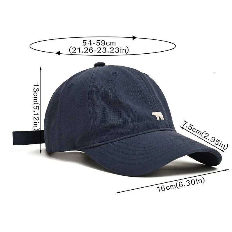 Fashion Baseball Cap for Women and Men Embroidery Polar Bear Hip Hop Snapback Caps Cotton Sun Unisex Solid Color Visor Hats Y260304