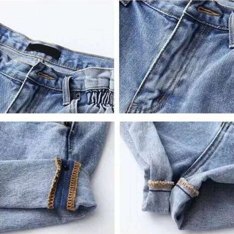 Denim Shorts Women Casual Shirring All-match Streetwear Prevalent Summer Female High Waist Korean Style Loose Harajuku Simple XJ260305