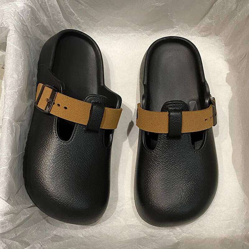 KIDMI New Women Clogs Slippers Soft EVA Garden Outdoor Waterproof Beach Sandals Light Cushioned Nonslip Shoes With Buckle