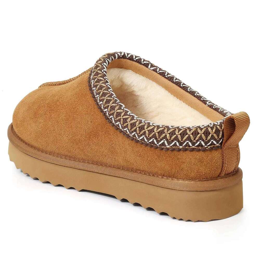 KIDMI New Genuine Women's Fuzzy Suede Fluffy Winter Soft Warm Nonslip Plush Shoes Home Cotton Slippers Men