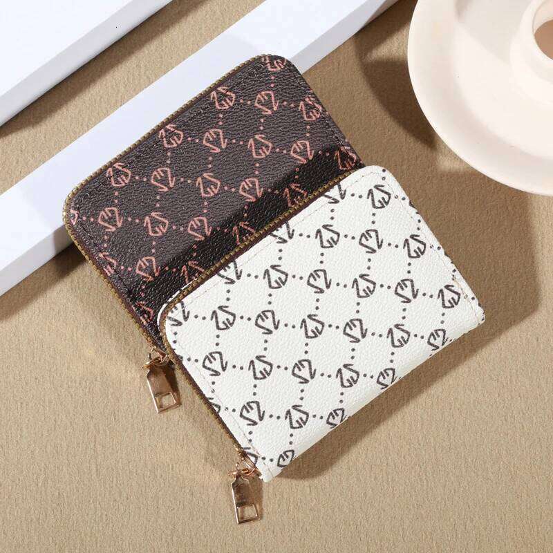 Zipper Around Credit Holder, Mini Printed Clutch Coin Purse, Portable Wallet With Multi Card Slots C260304