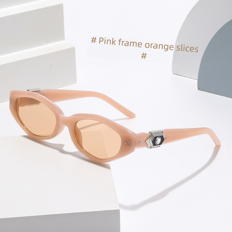 2026 New Designer Luxury Brand Jewelry Series Cat Eye Frame Sunglasses Fashion Multi Purpose Outdoor Sports Korean Sunscreen Light Luxury Sunglasses
