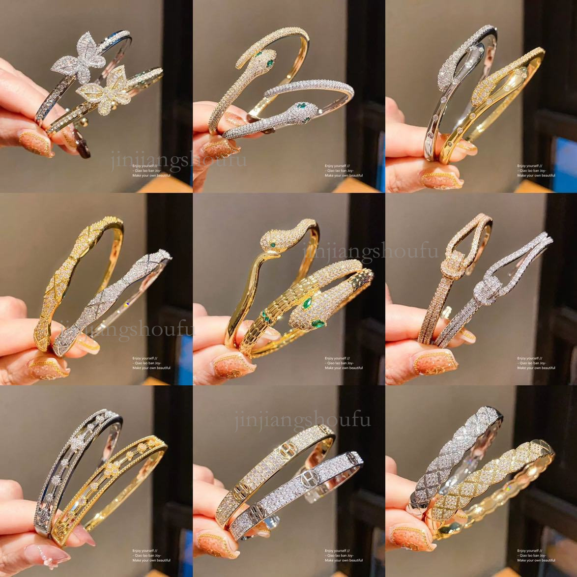 2026 Designer Bracelet Luxury Trendy Women's Jewelry European And American Fashion High End Zircon Breathable Exquisite Geometric Heart Shaped Ho