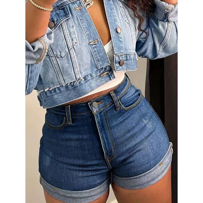 Fashion Peach Hip Women's Sexy Versatile Jeans;Women's Short Jeans XJ260305