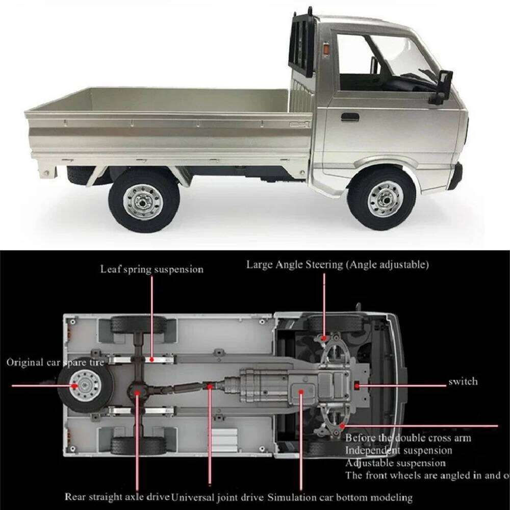 1/10 Wpl D12 Rc Car Simulation Drift Climbing Truck Led Light On-road Haul Cargo Remote Control Electric For Children Gifts Toy Z260304