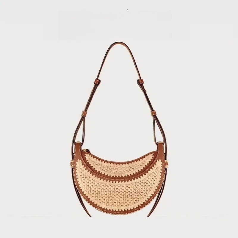 Womens Woven Tote Bag Large Capacity Straw Beach Handbag Simple Casual Shoulder Bag for Summer 260303