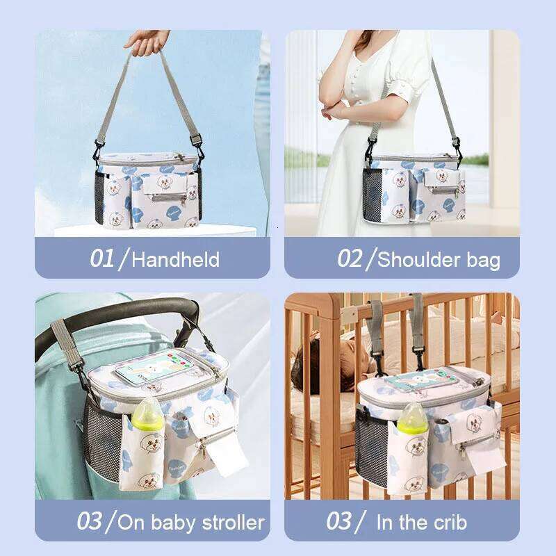 Fashionable Mommy Lightweight Baby Stroller Hanging Multifunctional Large Capacity Diaper Bag Trendy Outdoor Mother Storage Z260304