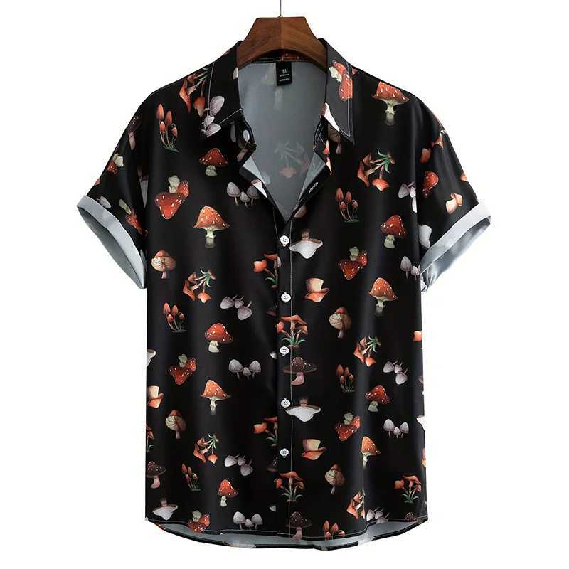 New 3D Dinosaur Shirts For Men Plants Mushroom Graphic Shirts For Women Fashion Hawaiian Top Shorts Blouses M260305