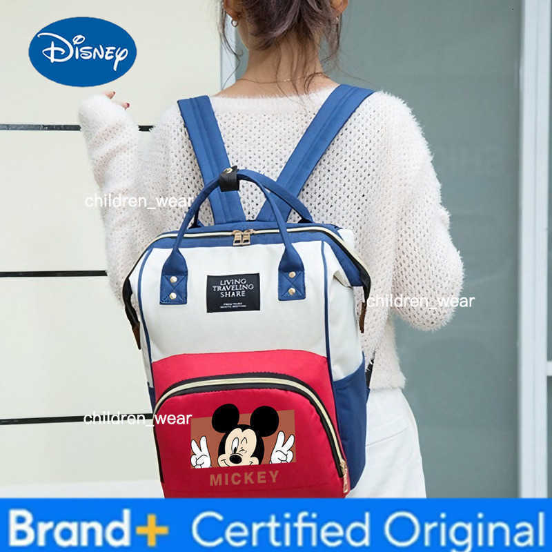 Disney Mickey Mouse Backpack Women Cute Cartoon School Bag Waterproof Canvas Travel Bag for Teen Girls Casual Shoulder Bag H260305