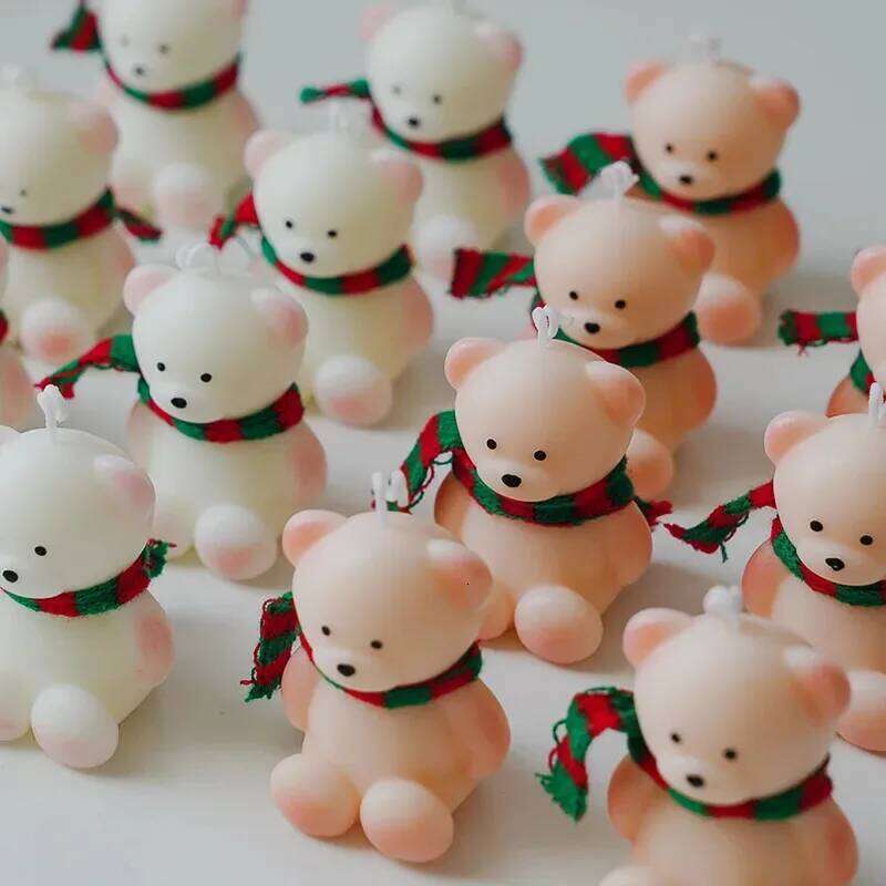 1 x Scarf Scented Candle, Cute Bear Aromatherapy Home Decorations, Birthday Valentine's Day Gift Souvenir for Women and Girls W260304 W260305