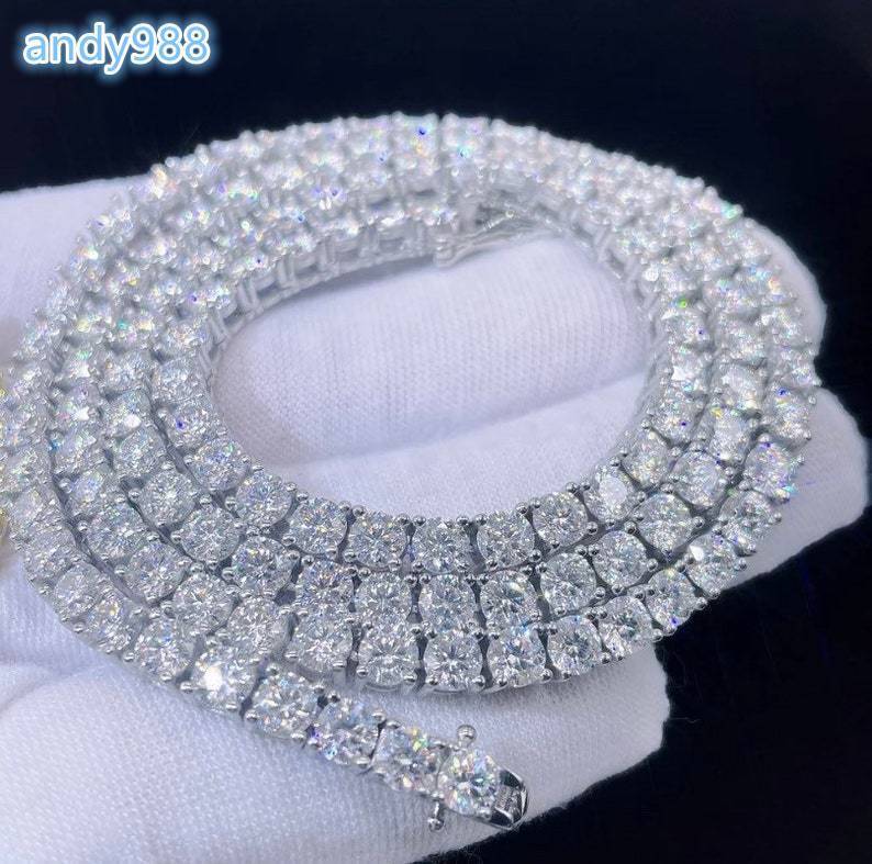 MaiYi Luxury 3mm 4mm 5mm VVS Lab Diamond Chain Jewelry Tennis Necklace for Valentines Day Gift Ideas 2023
