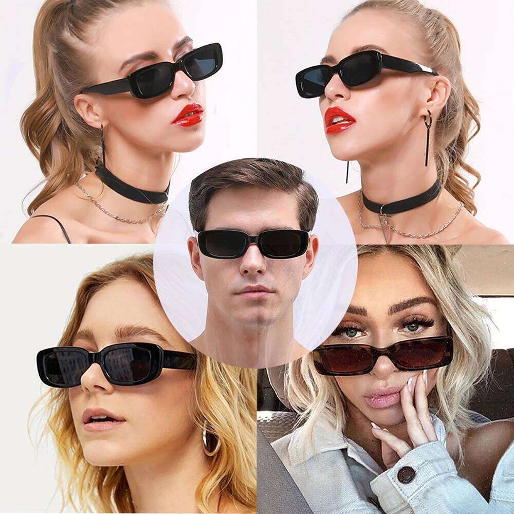 Lovatfirs Pack Square Sunglasses For Party Trip Women Men Different 12 Color UV Protection Z260305