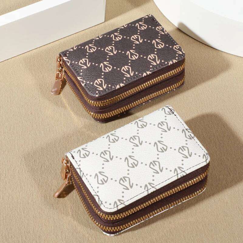 Chic Vintage Zippered Card Holder Wallet for Women - Secure Multi-Card Slots, Fashionable Faux Leather with Coin PurseLuxurious C260304