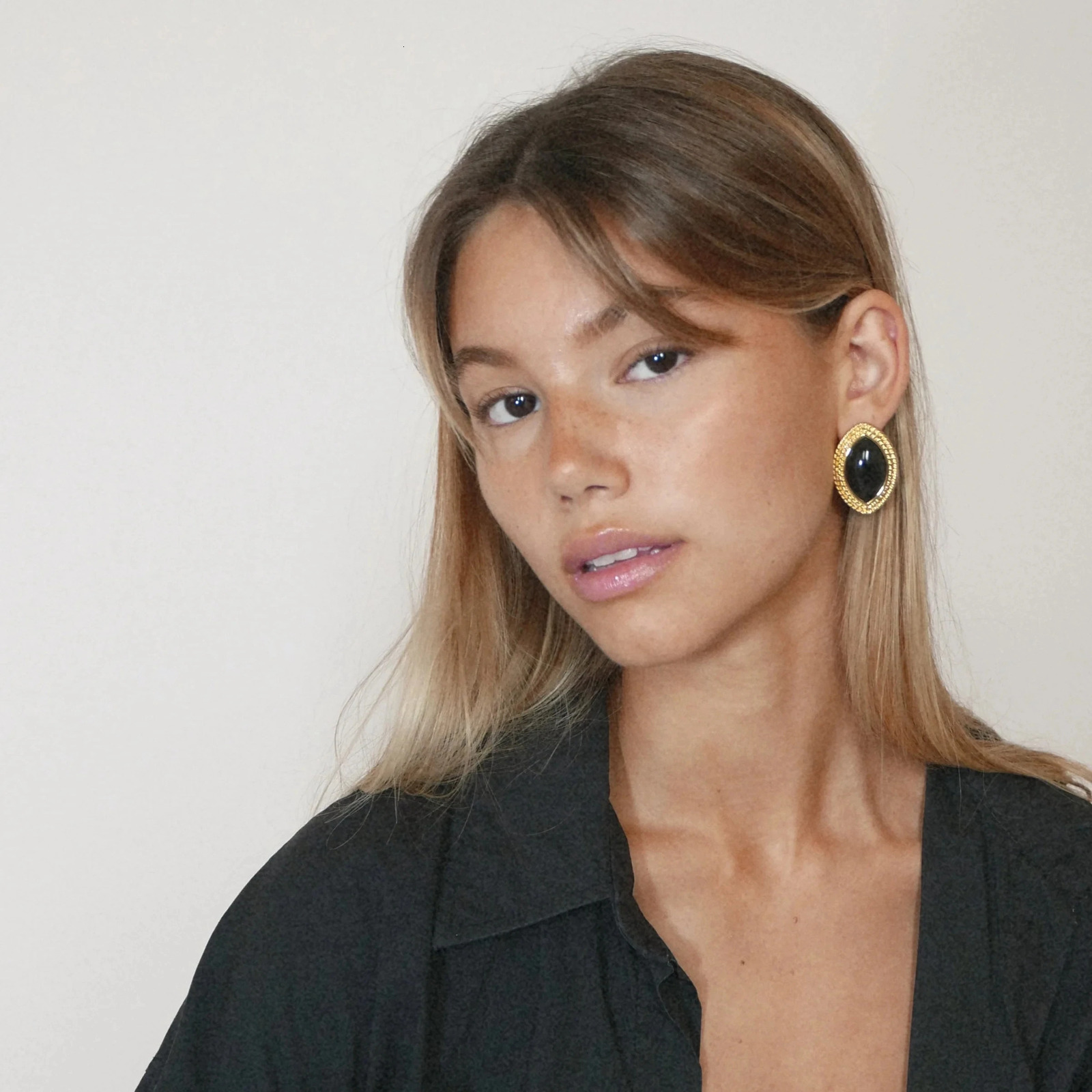 Uworld High Quality Agate Stainless Steel Fashion Trendy Earrings Studs Jewelry Waterproof Vintage Bijoux Women 260303