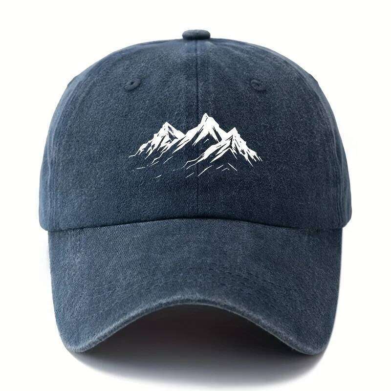 Men's printed mountain baseball cap classic style outdoor adventure sun protection lightweight duckbill cap, truck driver cap. Y260304