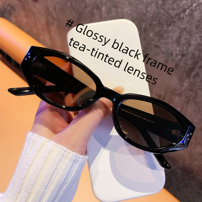 20266 New Designer Luxury Brand TR Small Frame Cat Eye Sunglasses Fashionable And Unique Retro High End Polarized Men's And Women's Sunglass