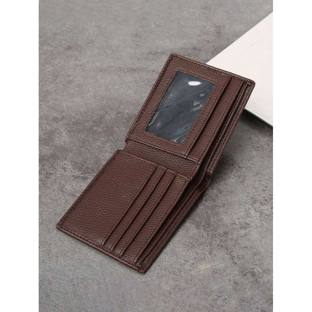 "Men's Slim Minimalist Solid Color Short Wallet Business, Boss, and Young Professionals - Essential for Commute C260304