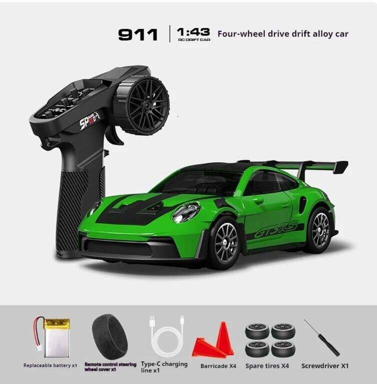1/43 4WD Metal Body Simulation Drift RC Car Electric Full Scale Remote Control Model with Gyroscope Boy Adult Toy Gift Z260304