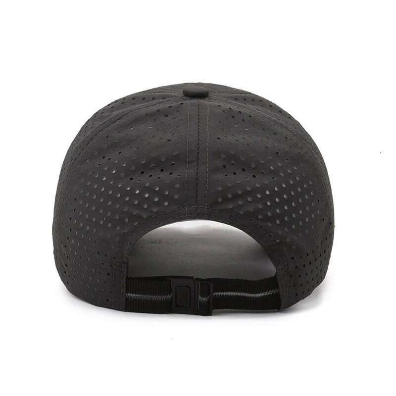 Summer Outdoor Black Sports Dry Fit Baseball Caps Breathable Mesh Hiking Hunting Solid Color Adjustable Fitted Cap Y260304
