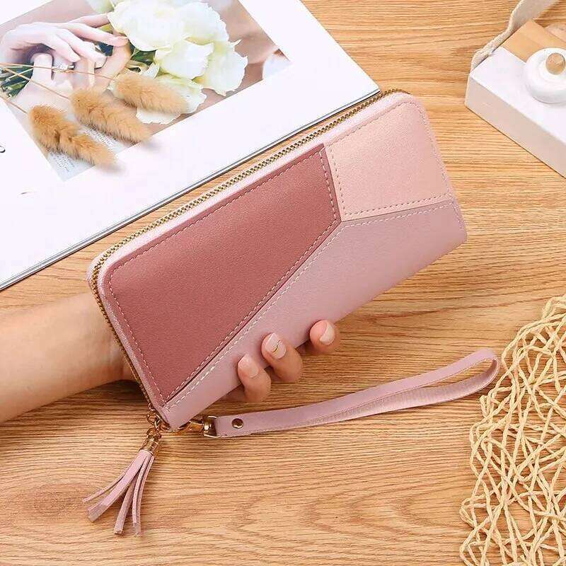 Explosions Supply Contrast Color Stitching Long Wallet Clutch Bag Women's New Fashion Japanese-K C260304