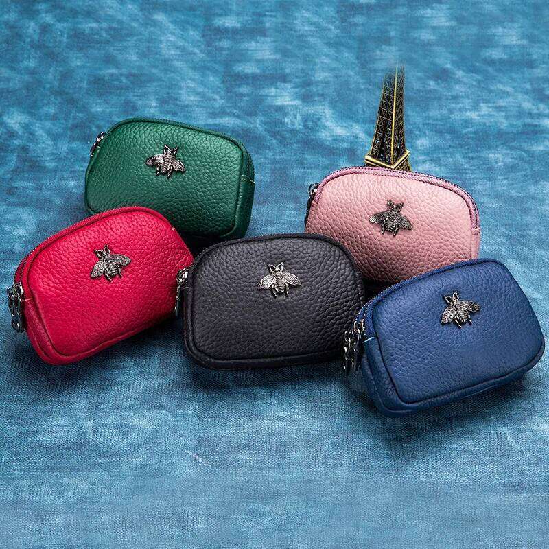 CICICUFF Coin Purse Genuine Leather Female Double Zipper Travel Organizer Mini Pouch Women Storage Bag Small Wallets New C260304