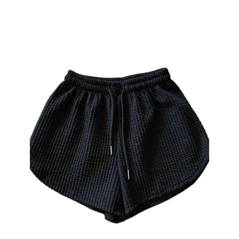 Summer High Elastic Lace Up Drawstring Wide Leg Sweat Short for Women Clothing Womens Shorts XJ260305