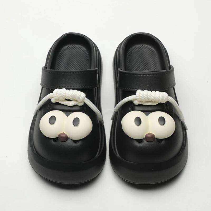 Cute DIY Big Eyes Fashion Clogs For Women Summer Platform Shoes Close Toe Female Home Street Slippers Girls Daily Walking Sandal