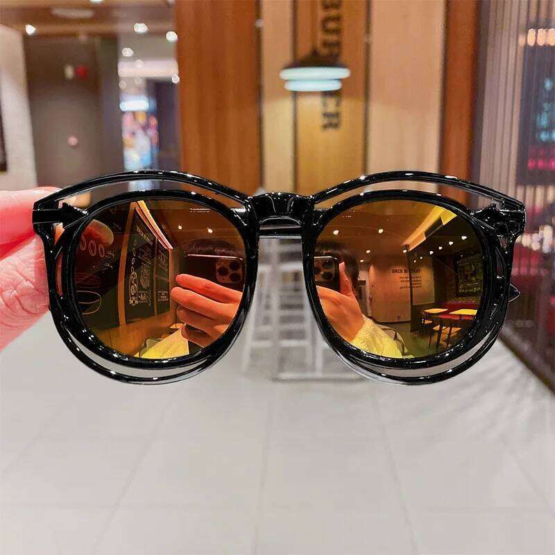 Boys Girls Fashion Handsome Round UV400 Children Vintage Sunglasses UV Protection Classic Kids Cute Eyewear Z260305