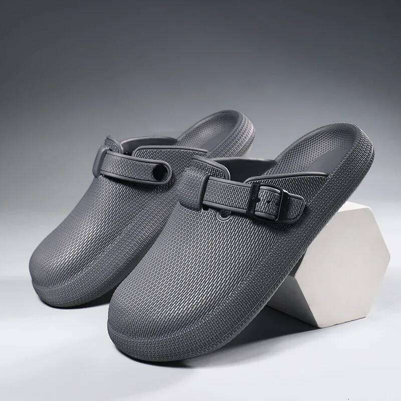Kidmi Clogs Fashion EVA Insole Slippers with Arch Support Waterproof Garden Shoes For Men Adjustable Buckle