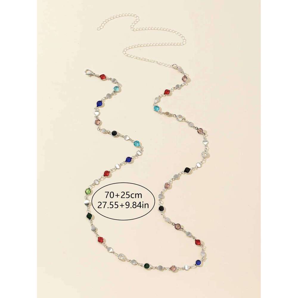 New Enamel Blue Evil Necklace Women's Stainless Steel Colorful Waist Chain Party Gift Wholesale S260304