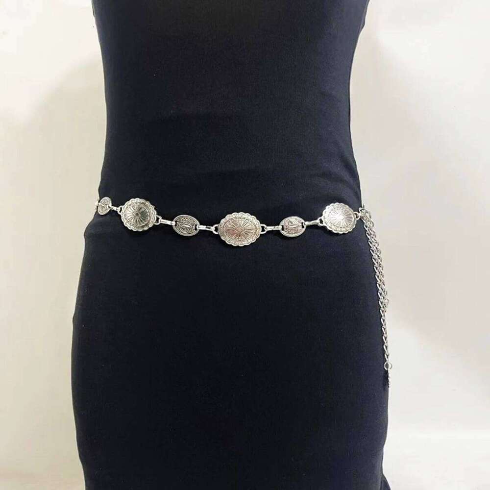 Fashion Vintage Oval Craved Metal Waist Chain for Women Retro Style Exquisite Gold Color Plated Belt Female Body Jewelry Gifts S260304 af1 5c8