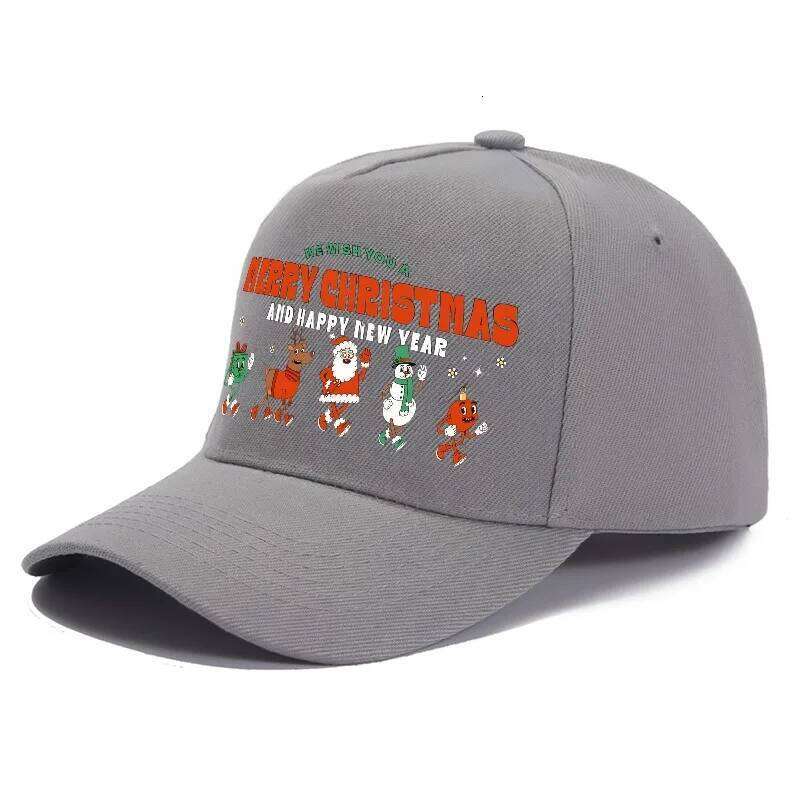 1pc Festive Christmas Warm Baseball Cap,Adjustable Buckle Polyester New Year Head Hat,Sun Protection Leisure Festival for Men Y260304