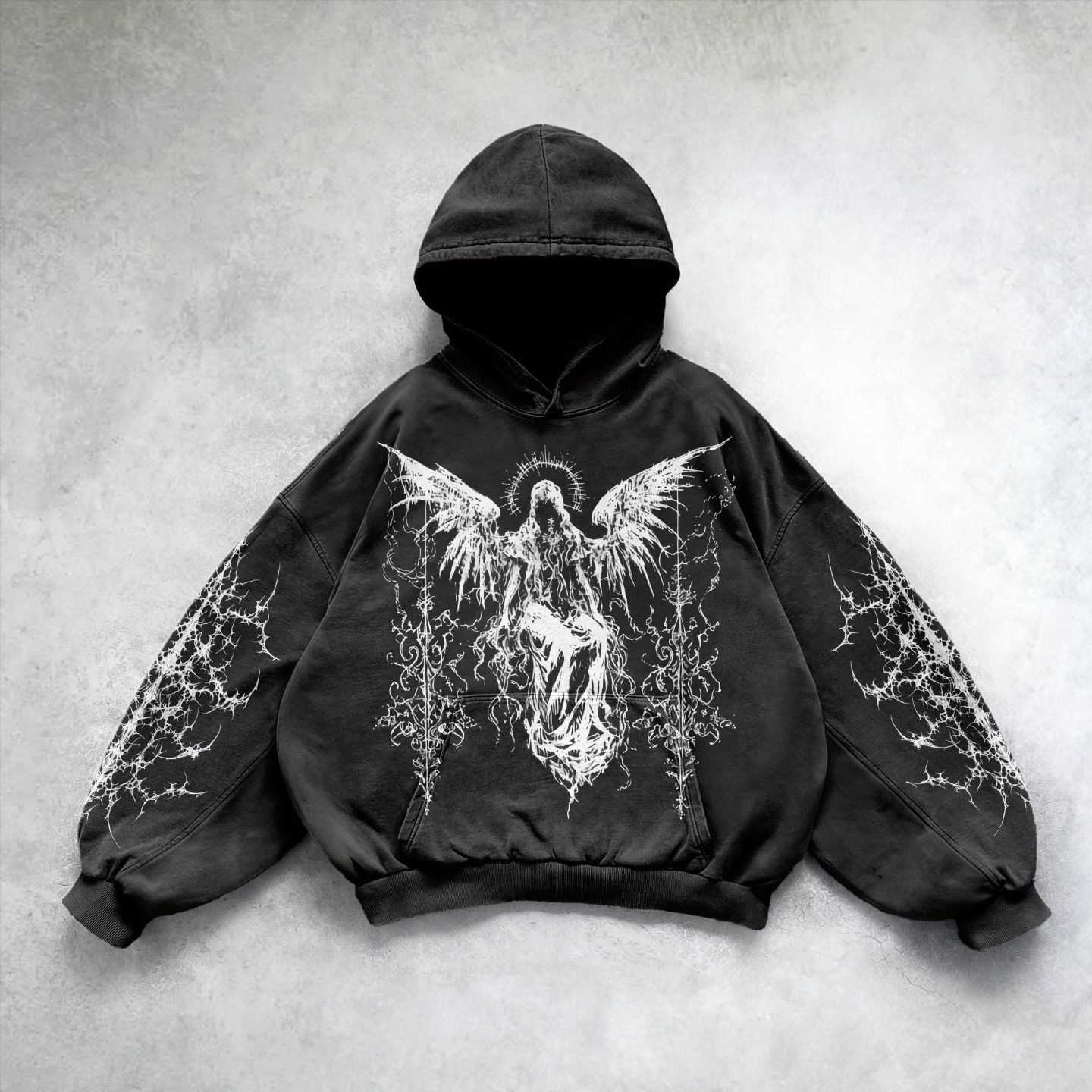 New American Retro Zipper Hoodie Men Hip-hop Casual Strtwear Trendy Brand Goth Harajuku Note Print Oversized Sweatshirt Women X251205