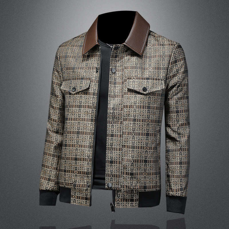 American European Trendy Brand Lapel Jacket Men's Spring And Autumn New Slim-Fit Light Luxury Fashionable High-Quality Coat Luanyun