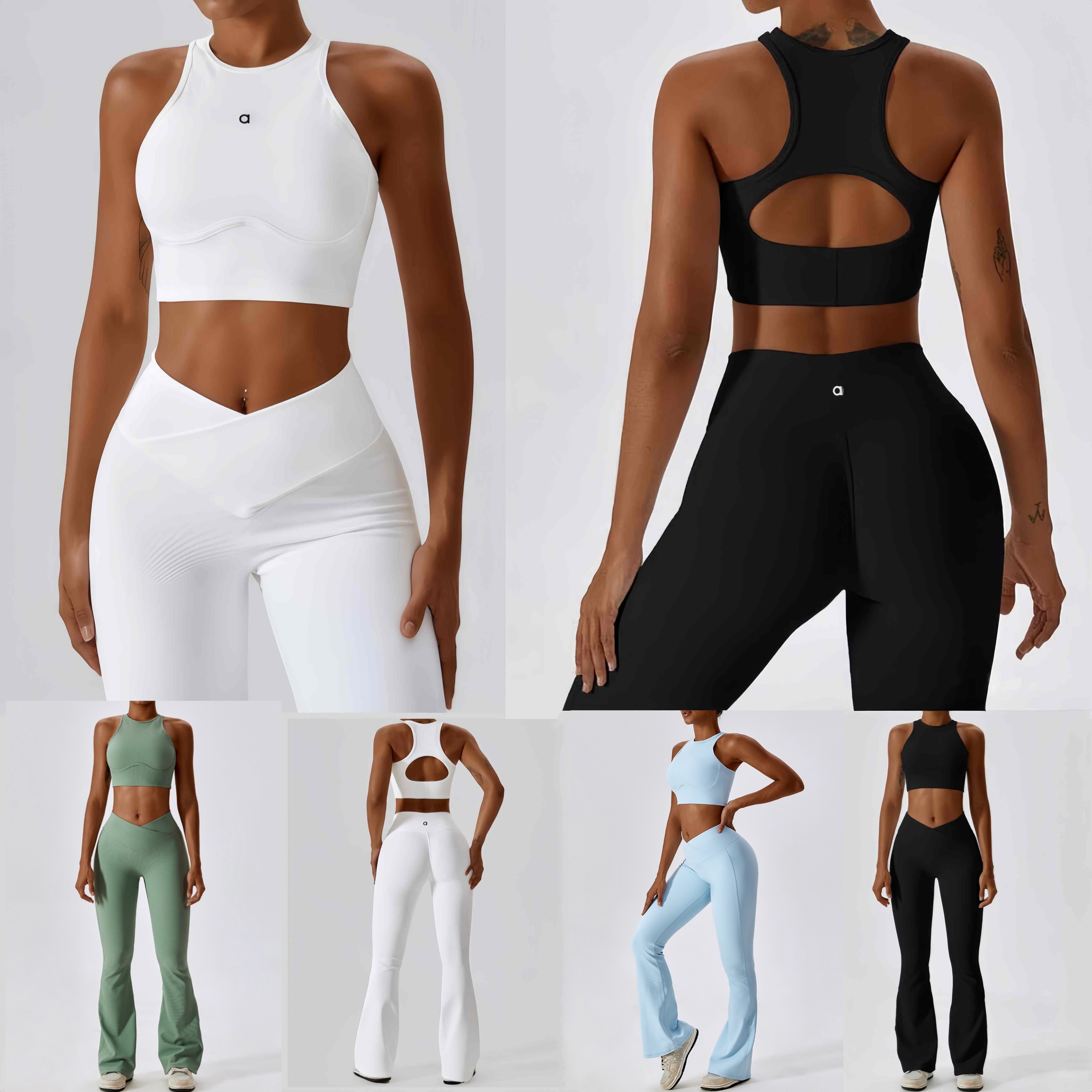 2026 new yoga bra and pants Fashionable comfortable tight-fitting breathable and quick-drying set Yoga wear suitable for various sports set aloismness women clothes