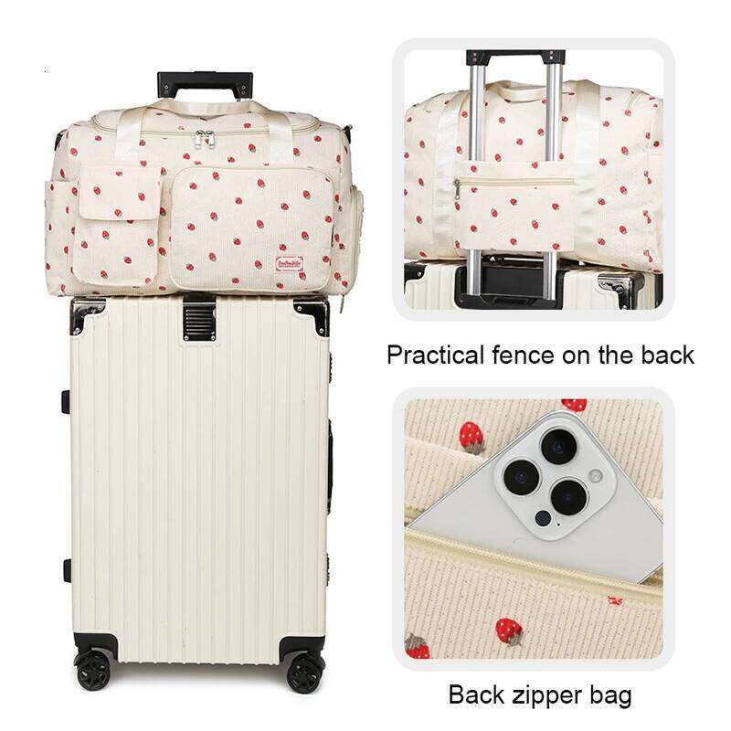 Corduroy Tote Large Capacity Carry On Travel Bag With Shoe Compartment Sports Fitness For Women Duffle Bags Z260304