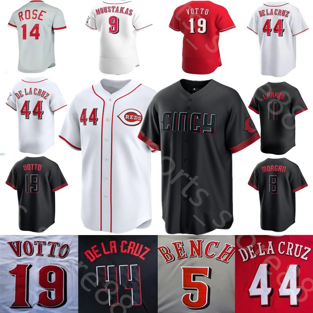 Custom S-4XL Elly De La Cruz Joey Votto Baseball Jersey Ken Griffey Jonathan India Hunter Greene Johnny cincinnati Bench Tyler Jake CincinnATI REds Baseball jerseys