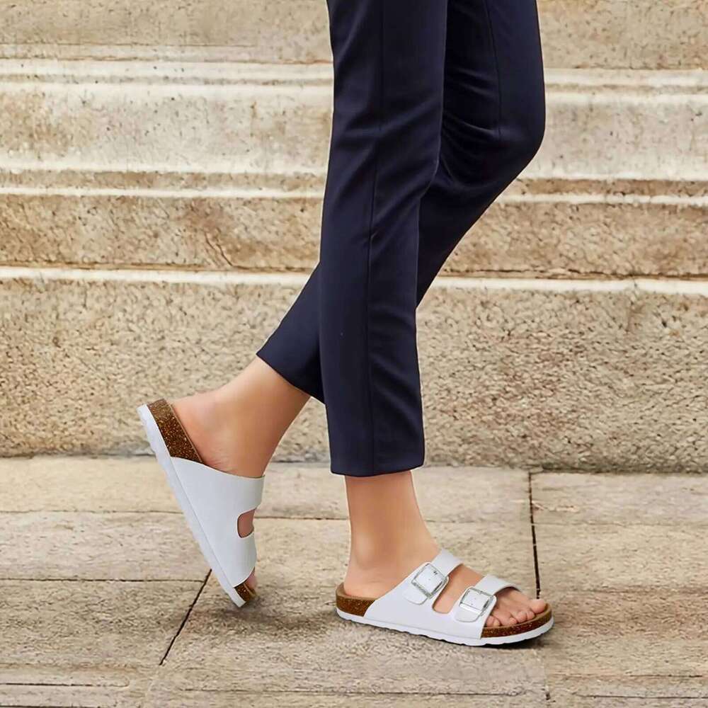 Kidmi New Women Slide Sandal Cork For Female Summer Soft Nonslip Beach Casual Couple Pool Home Sandals