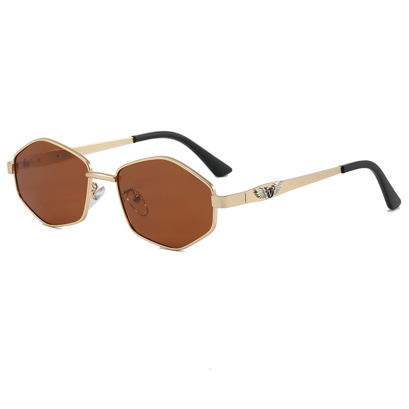 2026 New Men's Designer Luxury Winged Decorative Polarized Sunglasses Metal Frame Retro Polygonal Outdoor Sports Fishing And Driving Sunglasses