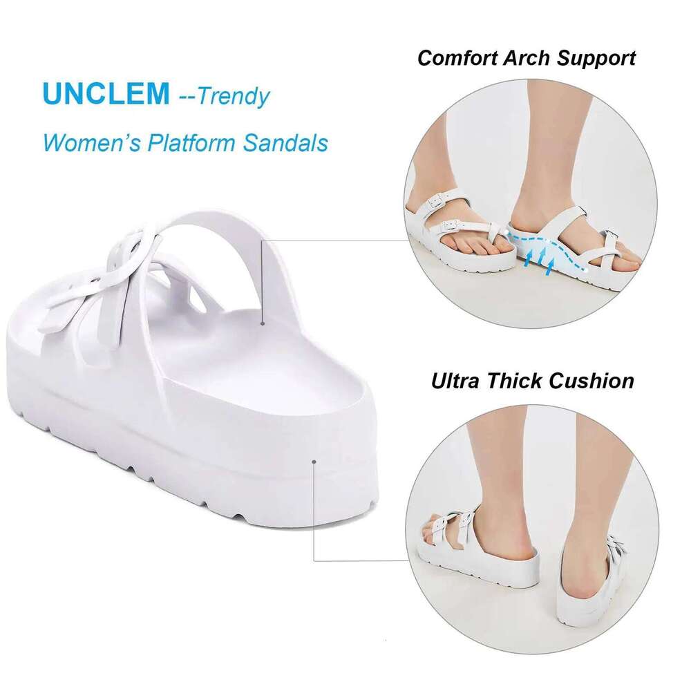 KIDMI New Womens Platform Comfort Beach Fashion Arch Support Cushion Slides Soft Light EVA Flat Sandals