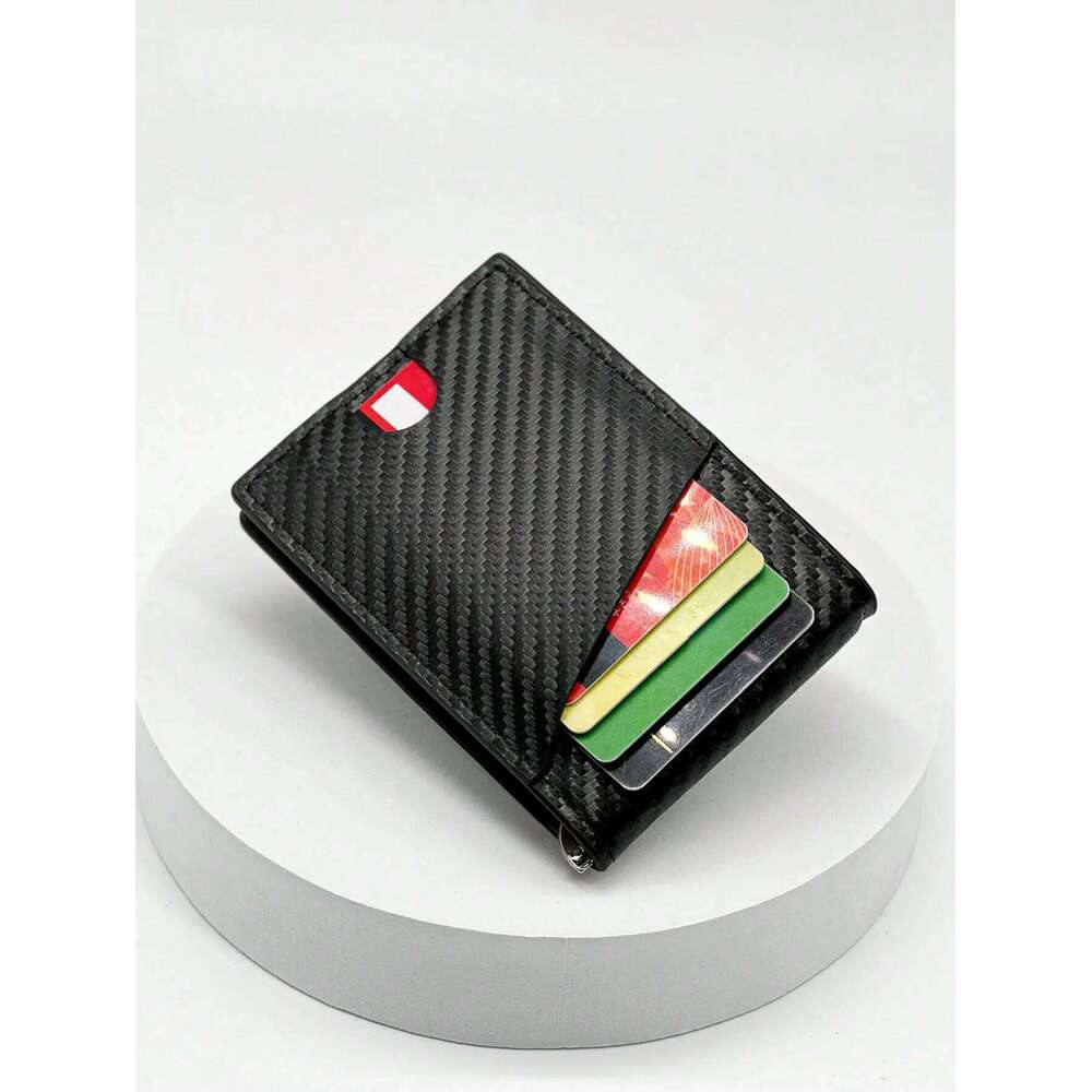 Fashion Business Carbon Fiber Men's Anti-theft Brush Multi Holder Card Case C260304
