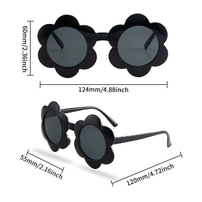 2023 New Children Lovely Round Square Flowers UV400 Girls Boys Fashion Protection Sunglasses Kids Sun Glasses Z260305