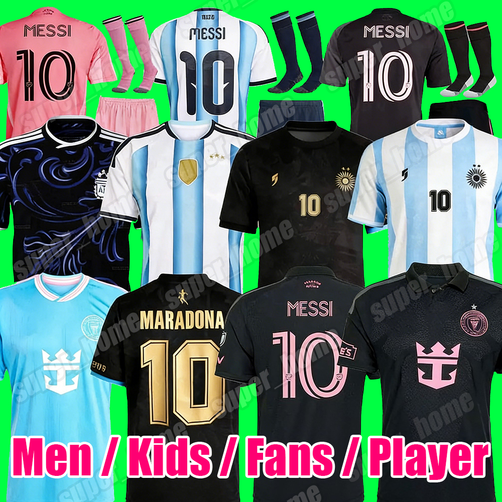 2026 World Cup ArgentinaS 3 Star soccer Jerseys 25 26 27 InterS MiamiS Fans Player version DI MARIA J. ALVAREZ Men Kids Maradona football shirt MESSI SUAREZ Jerseys