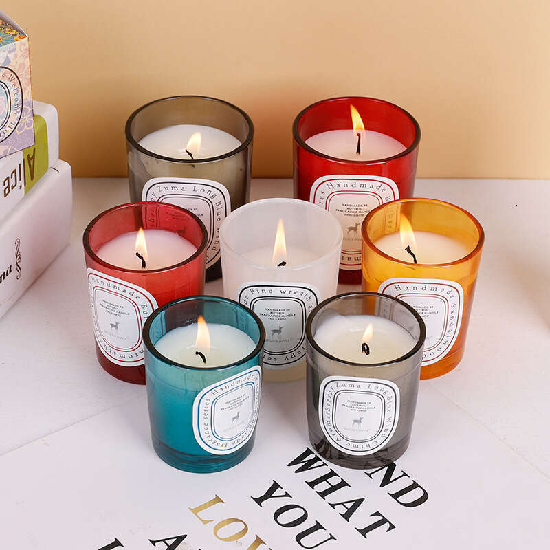 INS Amazon Romantic Gift Glass Cup 65g Soy Wax Aromatherapy Candle Plant Handmade W260304 W260305