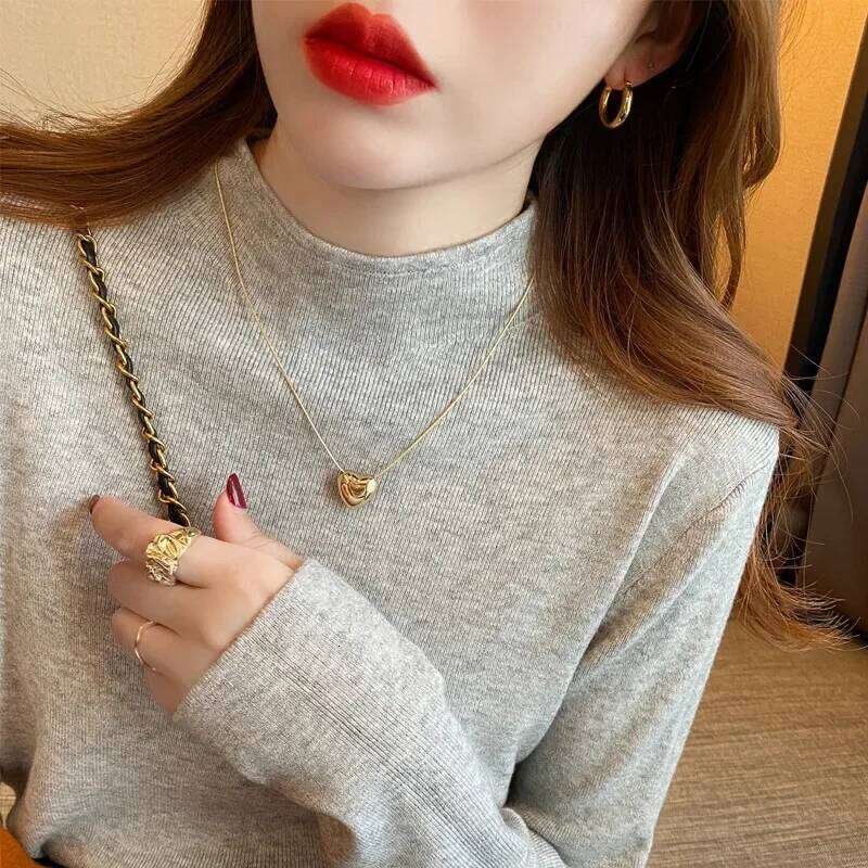 Autumn Winter Pullovers Turtleneck Fashion Slim Tops Women Long Sleeve Bottoming Knitted Sweater XJ260305