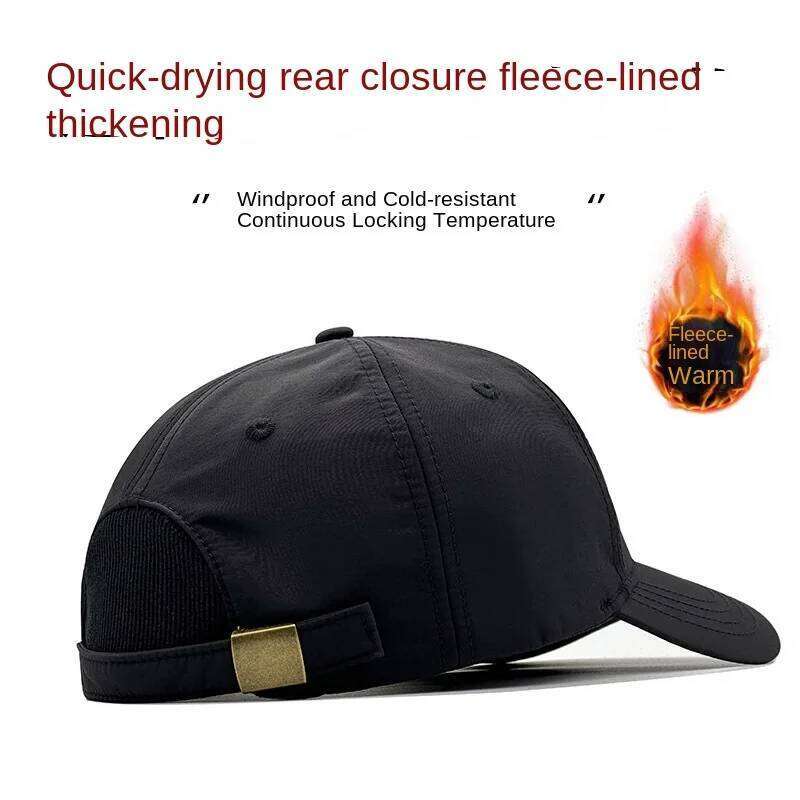 Quick Dry Waterproof Back Closed Big Head Baseball Cap for Men Women Fleece Lining Autumn Winter Spring Hats 55-60cm 61-65cm Y260304