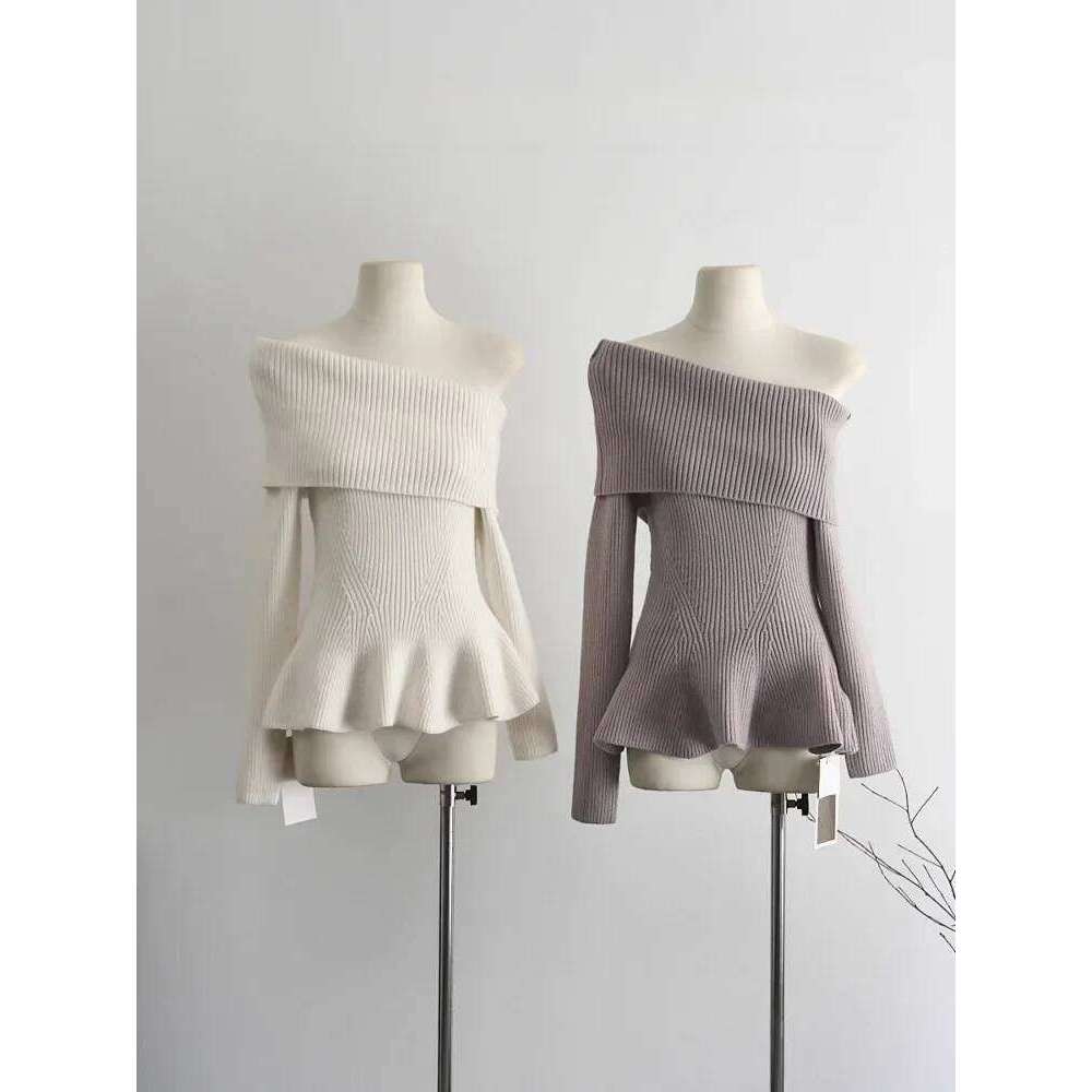 2024 French Autumn Winter Sexy Knitted Elegant for Women Y2k Retro Harajuku Sweaters Female Solid Chic Casual Clothes XJ260305