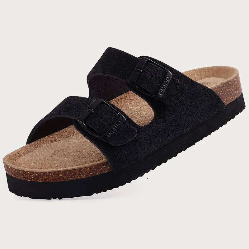 Kidmi Men Clogs Summer Men's Sandal Cork Clog Slippers Unisex Mules Outdoor Platform Antiskid House Sandals With Buckle